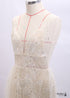 Boho V-neck Sweep Train Tulle Sleeveless Wedding Dress